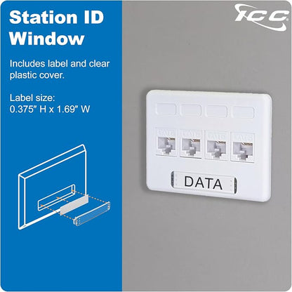 ICC 4-Port Modular Furniture Faceplate - Image 6