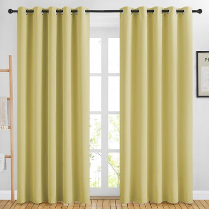 NICETOWN Room Darkening Paler Yellow Curtains & Drapes by NICETOWN