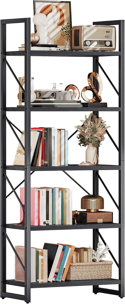 DWVO 5 Tier Bookshelf, Modern Book Shelf Storage Rack Shelves by DWVO