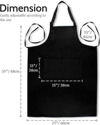 RAJRANG 100% Cotton Cooking Apron with 3 Pockets Kitchen Chef BBQ Adjustable Bib Aprons for Women Men