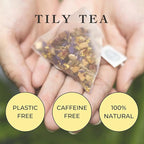 Tily Tea Morning Shine Breakfast Tea - Natural Herbal Tea for Focus and Energy - Ginger and Gingseng - Caffeine Free - 10 Plastic-Free Tea Bags