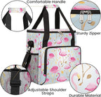 Animal Pink Flamingos Coffee Maker Carring Bag Travel Storage Tote Bag Compatible with Keurig K-Mini or K-Mini Plus Portable Single Serve Coffee Brewer Case with Pockets for K-cup Pods