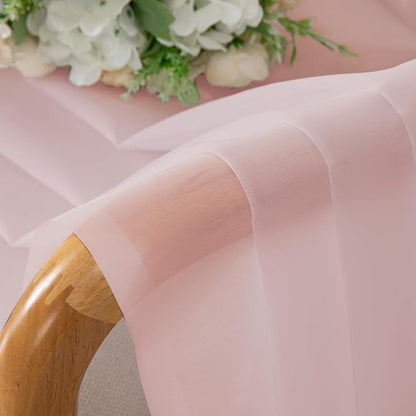 Extra Long Sheer Curtains 96 Inches Long, Rod Pocket Airy Solid Blush Sheer - Image 5