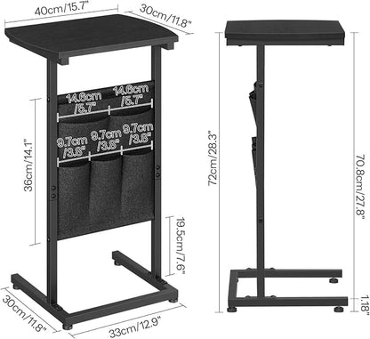 HOOBRO C Shaped End Table, 28.3" Side Table - Image 3