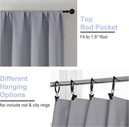 Simplebrand Ava Silver Grey Short Blackout Curtains - Image 4