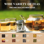 Tea Filter,Cooking Infuser with Extra Fine Mesh Tea Ball Strainers Threaded Connection 304 Stainless Steel with Extended Chain Hook to Brew Loose Leaf Tea,Spices & Seasonings(1 Pack)