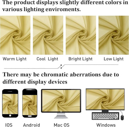 Yellow Sheer Curtains 63 Inch Length 2 Panels, Light Filtering Voile Curtain - Image 6