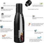 BJPKPK 17oz Insulated Water Bottles Stainless Steel Sports Water Bottles Keep Cold and Hot for Travel Dishwasher Safe,Midnight Black