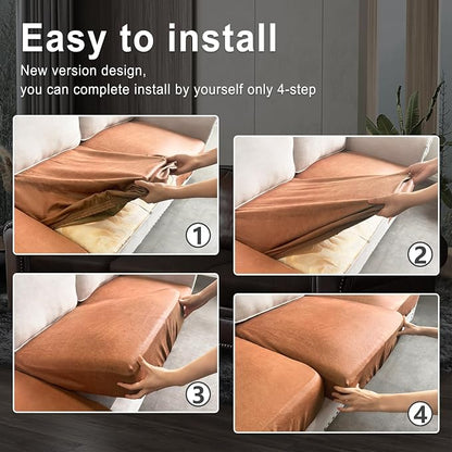 ANARACHON Leather Look Couch Cushion Covers Sofa Seat Slipcovers Sets Couches - Image 7
