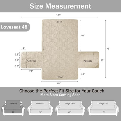 Camel Loveseat Covers for 2 Cushion Couch, Water-Repellent Covers for Love Seat - Image 7