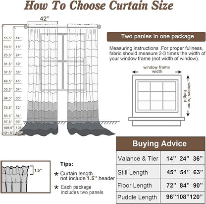 Chyhomenyc Mustard Yellow Sheer Curtains 96 inches Long 2 Panels, Light - Image 6