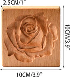 Wooden Cookie Biscuit Mold, 3D Baking Mold, Embossing Craft Decorating Baking Tool, Suitable for Halloween Thanksgiving Christmas Kitchen DIY (Large Flower 10 * 10 * 2)