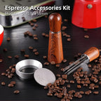 58mm Espresso Accessories Kit,316 Stainless Steel WDT Tool Espresso,Dosing Funnel and Puck Screen Set，Espresso Distribution Tool,Espresso Coffee Stirrer for Barista