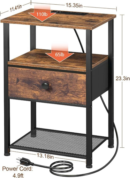 LOAKEKEL Night Stand Set 2, Nightstand - Image 3