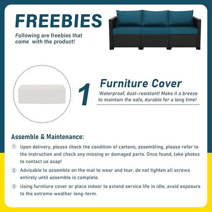 Rattan Star Outdoor Furniture Couch 3 Seater Sofa Outdoor Wicker Sofa Deep Seat - Image 7