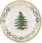 Spode Christmas Tree Gold Salad Plate, 8-Inch Porcelain Dinner & Appetizer Plate, Christmas Dinnerware, Microwave & Dishwasher Safe, Festive Collectible Seasonal Dining Plate