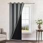 Yakamok Grey 100% Blackout Patio Door Curtain Panels W70x L84, 1 Panel | Noise by Yakamok