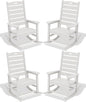 SERWALL Outdoor Rocking Chair Set of 4, Oversized HDPE Patio Rocking Chair by SERWALL