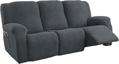 5-Piece Recliner Sofa Covers, Stretch Geometric Strokes Jacquard Recliner Sofa by Unknown