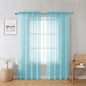 Aqua Sheer Curtains for Living Room 72 Inches Long 2 Panels, Dual Rod Pockets by Lecloud