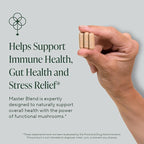 Om Master Blend Mushroom Capsules - Organic Mushroom Supplement with 10 Mushrooms and Ashwagandha – Support Immunity, Gut Health & Stress Relief, 84 Count (28 Servings)