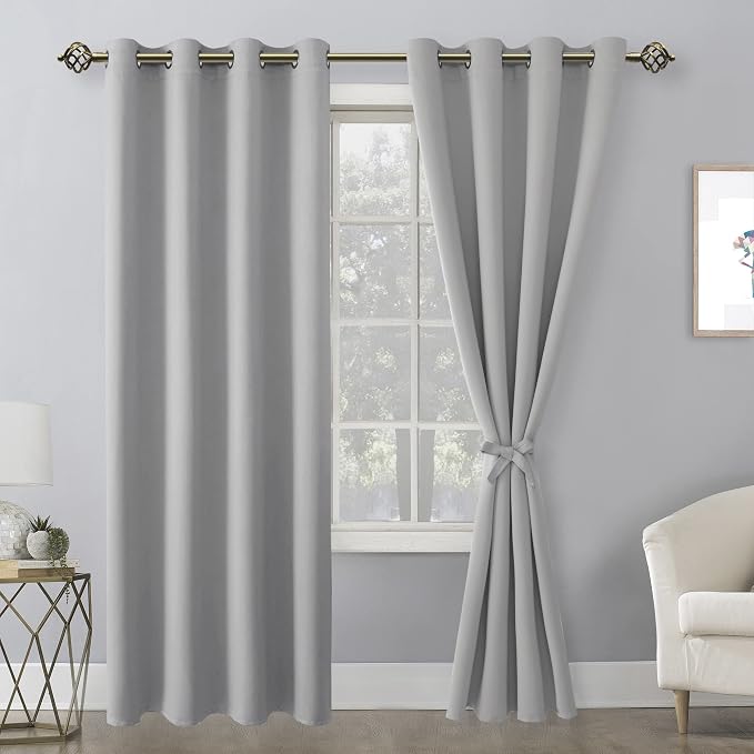 Blackout Curtains for Bedroom, 52 x 84 Inch, 2 Panels | Thermal Insulated & - Image 8