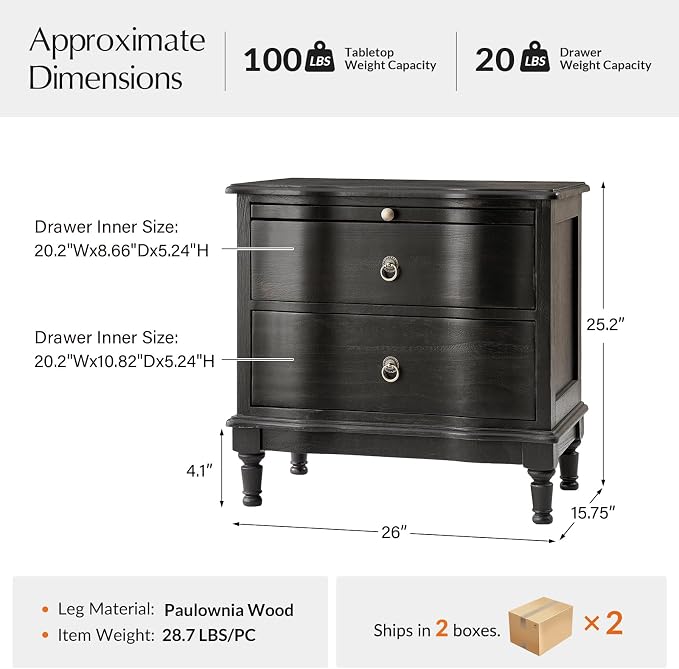 HULALA HOME Solid Wood Storage End Tables - Image 2