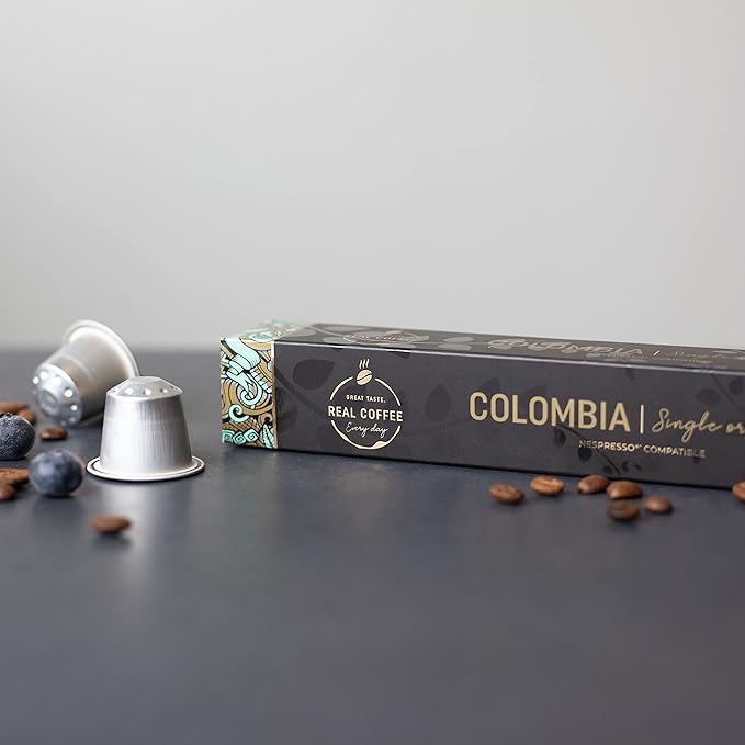Lungo Variety Pack for Nespresso | 100 Test Winning Aluminum Capsules | 2 Smooth Italian Flavors ‘San Marino’ and ‘Colombia’ | 100% Nespresso Compatible Pods