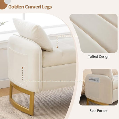 End of Bed Storage Bench, Storage Ottoman Bench - Image 4