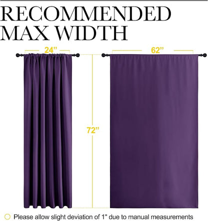 NICETOWN 2 Panels Blackout Curtains, Rod Pocket Window Curtains Room Darkning - Image 6