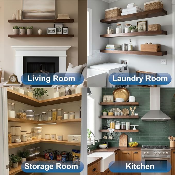 LEOPO 4-Pack 10 inch Floating Shelf Brackets, Hidden Shelf Bracket - Image 8