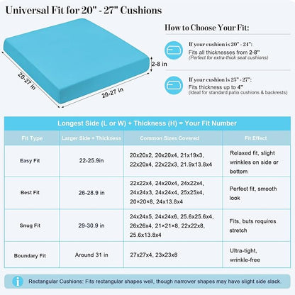 8Pcs Patio Cushion Covers Stretch Outdoor Furniture Protector Slipcovers | - Image 3
