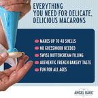 French Macaron Baking Mix Kit with Swiss Buttercream Filling - Makes 48 Shells Depends on Pastry Size - Gluten-Free and Delicious Pastries - Single Step - Perfect for Beginners & Expert Bakers