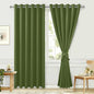 Room Darkening Curtains for Bedroom Olive Green 70x84 Inch 2 Panels | Thermal by Hiasan