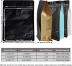 Coffee Bags with Valve (60 PCS,16oz/1lb) Black Side Color High Barrier Aluminum Foil Flat Bottom Standing Coffee Beans Storage Packaging Bags, Reusable Heat Seal Side Zipper Pouches for Small Busines
