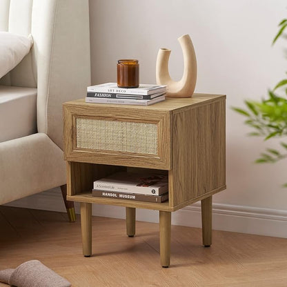 mopio Haylee Rattan Side Table, Small Accent Tables by MopioInc