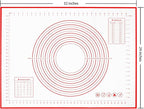 Yansumi Silicone Pastry Mat Extra Large Non-Slip Mat for Rolling Dough Pie Crust and Baking Non-Stick with Measurements (Red, 32x24)