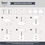 Sweese 3 Tier Cupcake Stand- White Porcelain Cake Stand- Dessert Stand, Tiered Serving Trays for Parties