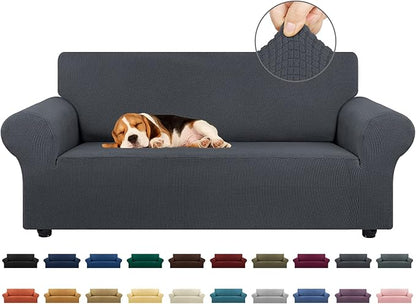 Stretch Loveseat Couch Cover, 2 Cushion Couch Slipcover, Charcoal | 1-Piece by KEKUOU