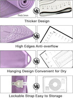 Silicone Pastry Mat 24"*16" Extra Thick Non Stick Baking Mat with Measurement Food Grade Silicone Rolling Dough Mat, Fondant, Pie Crust Mat, Kitchen Mat with Hang Holes, Raised Edge