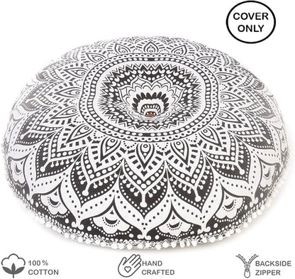 Mandala Floor Pillow Cover Meditation Cushion Seating Throw Hippie Round - Image 2