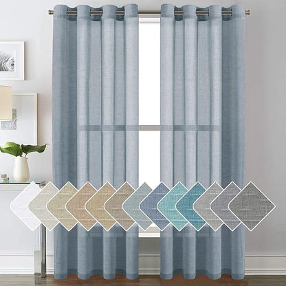 H.VERSAILTEX Linen Curtains Natural Linen Blended Curtain Panels by HVERSAILTEX