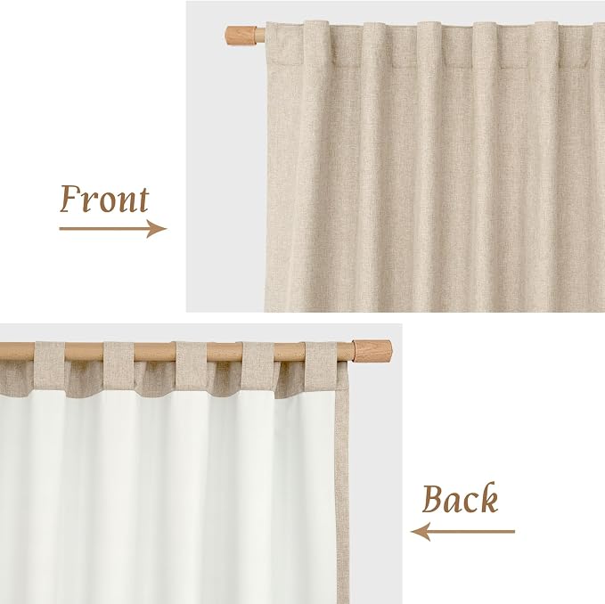 100% Blackout Linen Curtains 84 Inch - Image 8