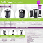 2-Item Bundle: 4-Pack Cafe Save 1-Stream Reusable K Cup Coffee Filters + EZ-Scoop 2 Tbsp Scoop with Integrated Funnel, Refillable Pod Capsule For Use with Keurig & Select Single Cup Coffee Maker