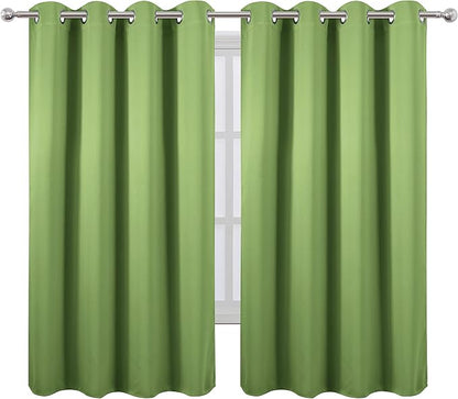 Blackout Curtains 52 x 63 inch/Light Green Curtains Set of 2 Panels/Thermal - Image 2