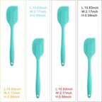 Silicone Spatula 4-piece Set, Heat-Resistant Non-stick Rubber Spatulas with Stainless Steel Core, Light Blue
