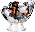MOLFUJ Coffee Pod Holder, Clear K Cup Holder Plastic, Espresso Coffee Pod Holders for Counter Small, Coffee Pod Storage for K Cups, Capsule Organizer Creamer Holder for Coffee Bar (2 Pack)