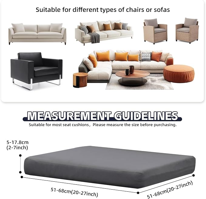 12Pcs Patio Cushion Covers, Outdoor Stretch Cushion Covers, Washable | Stretch - Image 2