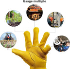 Leather Work Gloves for Men & Women, Reinforced Durable Gardening Gloves,Cowhide Work Gloves,Puncture & Cut Resistant