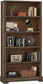 TVU 5-Tier Solid Wood Book Shelf, Floor Standing Bookcase, Farmhouse Style Book by TVU